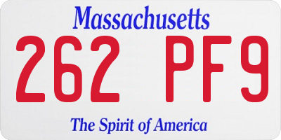 MA license plate 262PF9