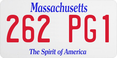 MA license plate 262PG1