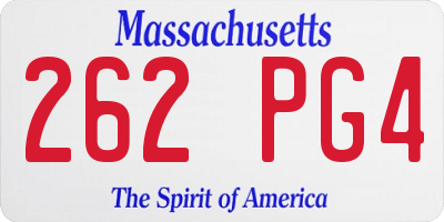 MA license plate 262PG4