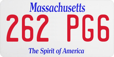 MA license plate 262PG6