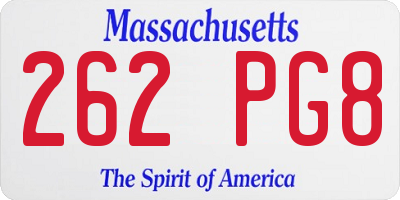 MA license plate 262PG8