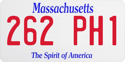MA license plate 262PH1