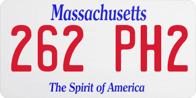 MA license plate 262PH2