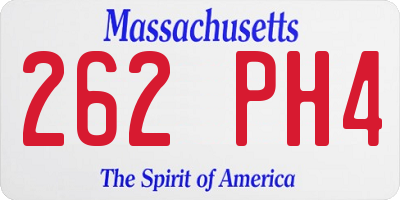 MA license plate 262PH4