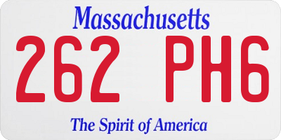 MA license plate 262PH6