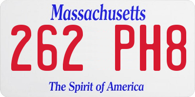 MA license plate 262PH8