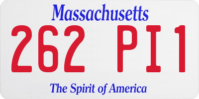 MA license plate 262PI1