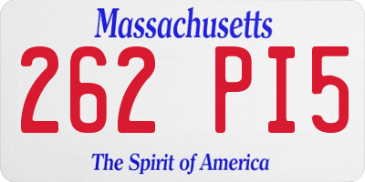 MA license plate 262PI5