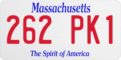 MA license plate 262PK1