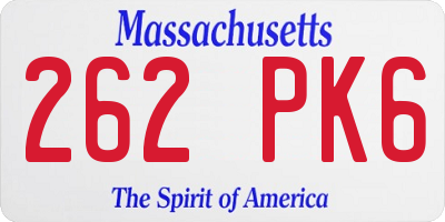 MA license plate 262PK6