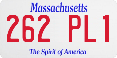 MA license plate 262PL1