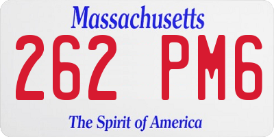 MA license plate 262PM6