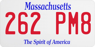 MA license plate 262PM8