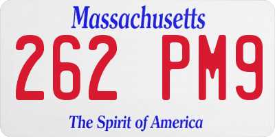 MA license plate 262PM9