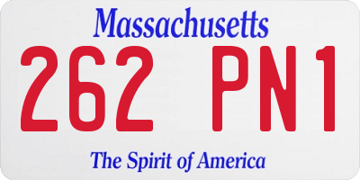 MA license plate 262PN1