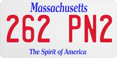 MA license plate 262PN2