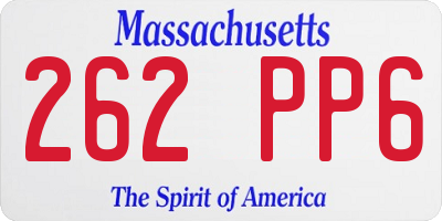 MA license plate 262PP6