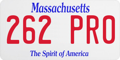 MA license plate 262PR0