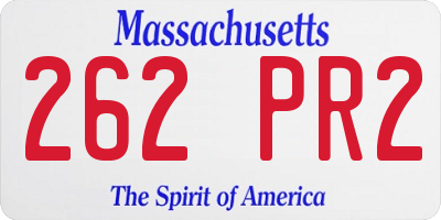 MA license plate 262PR2