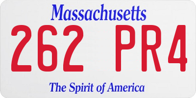 MA license plate 262PR4