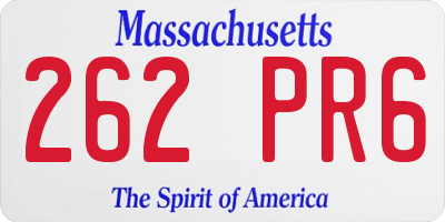 MA license plate 262PR6