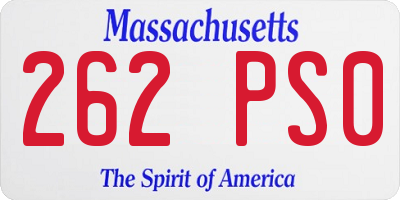 MA license plate 262PS0