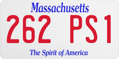 MA license plate 262PS1