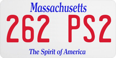 MA license plate 262PS2