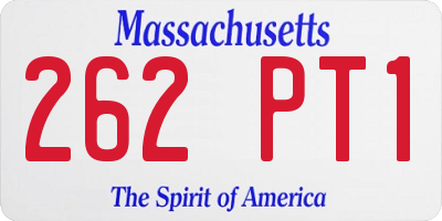 MA license plate 262PT1