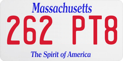 MA license plate 262PT8