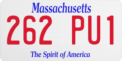 MA license plate 262PU1