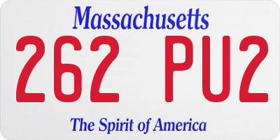 MA license plate 262PU2