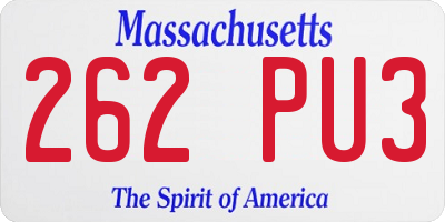 MA license plate 262PU3