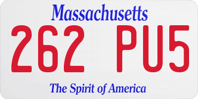MA license plate 262PU5