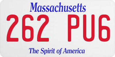 MA license plate 262PU6