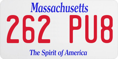 MA license plate 262PU8