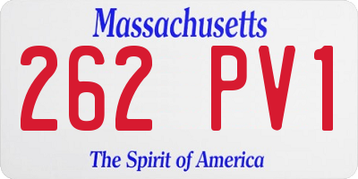 MA license plate 262PV1