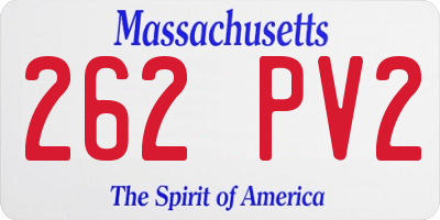 MA license plate 262PV2