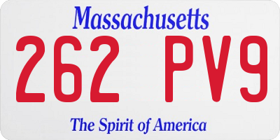 MA license plate 262PV9