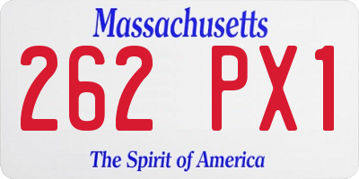 MA license plate 262PX1