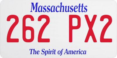 MA license plate 262PX2
