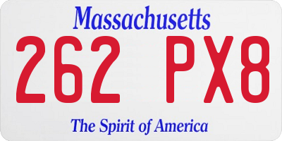 MA license plate 262PX8