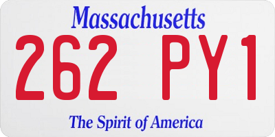 MA license plate 262PY1