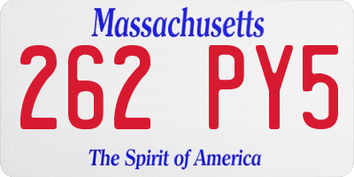 MA license plate 262PY5