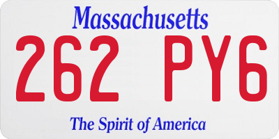 MA license plate 262PY6