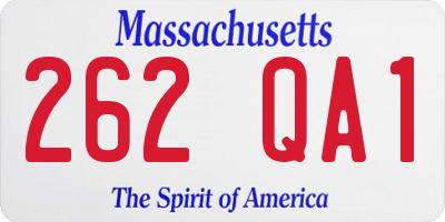 MA license plate 262QA1