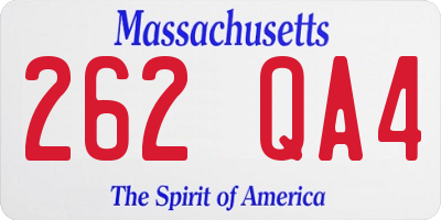 MA license plate 262QA4