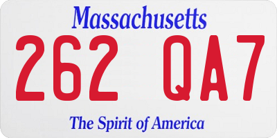 MA license plate 262QA7
