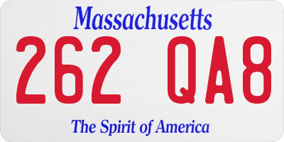 MA license plate 262QA8