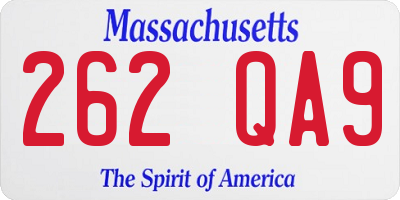 MA license plate 262QA9